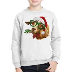 Christmas Glasses Goat Youth Sweatshirt