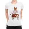 Merry Christmas Farm Animals Ladies Fitted T-Shirt