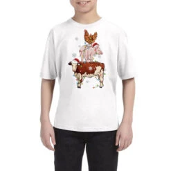 Merry Christmas Farm Animals Youth Tee