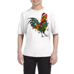 Christmas Lights Rooster Youth Tee