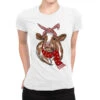 Christmas Heifer With Scarf Ladies Fitted T-Shirt