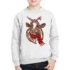 Christmas Heifer With Scarf Youth Sweatshirt