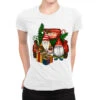 Christmas Truck And Gnome Ladies Fitted T-Shirt