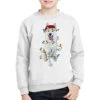 Christmas White Shepherd With Christmas Lights Youth Sweatshirt