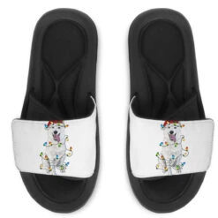 Christmas White Shepherd With Christmas Lights Slide Sandal