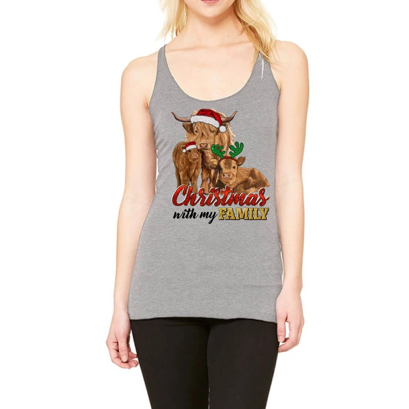 Cow And Calves Christmas With My Family Racerback Tank