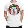 Christmas White Shepherd With Buffalo Plaid T-Shirt