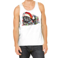 Christmas Russian Blue Cat Tank Top