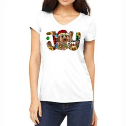 Cockapoo Christmas Joy Women's V-Neck T-Shirt
