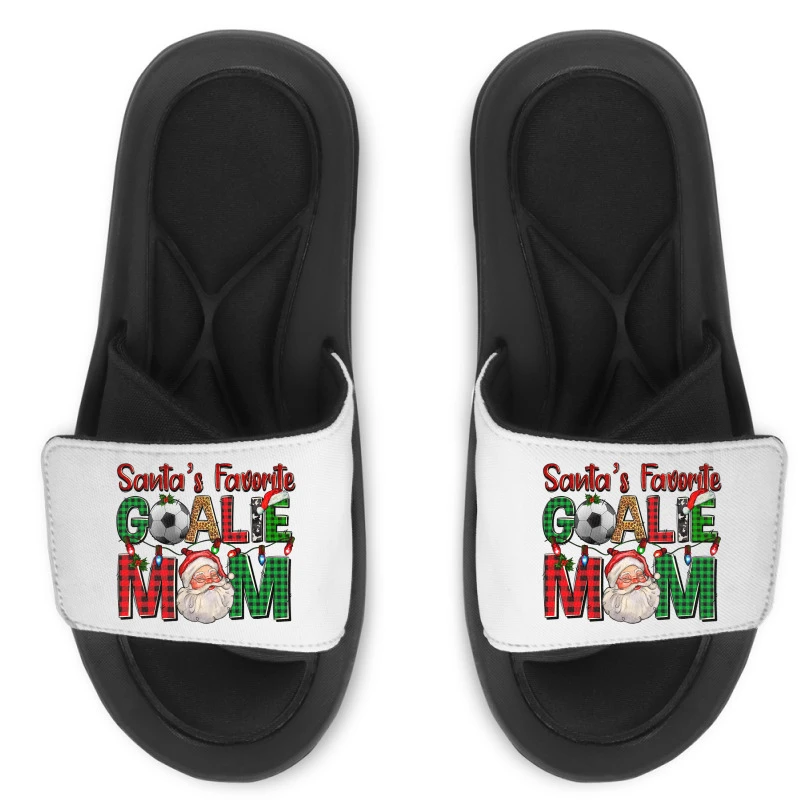 Santa's Favorite Soccer Goalie Mom Christmas Slide Sandal 1 Santa's Favorite Soccer Goalie Mom Christmas Slide Sandal