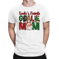 Santa's Favorite Hockey Goalie Mom Christmas T-Shirt