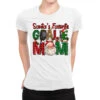 Santa's Favorite Hockey Goalie Mom Christmas Ladies Fitted T-Shirt