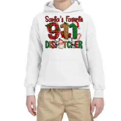 Santa's Favorite 911 Dispatcher For Christmas Youth Hoodie