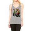 Christmas T-rex With Monster Truck Racerback Tank