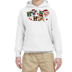 Hohoho Christmas Cows Youth Hoodie