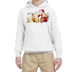 Christmas Milk And Cookie Latte Coffee Cups Youth Hoodie