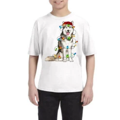 Husky Christmas Lights Youth Tee