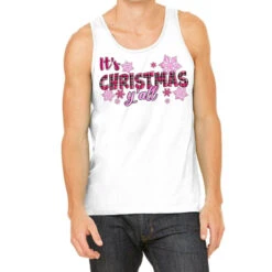 It's Christmas Y'all Season Pink Christmas Tank Top