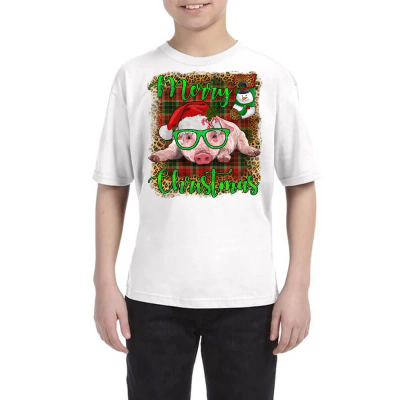 Merry Christmas Pig Youth Tee 1 Merry Christmas Pig Youth Tee