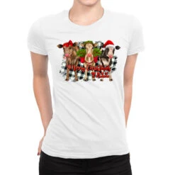 Merry Christmas Y'all Heifers Ladies Fitted T-Shirt