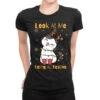 Look At Me Being All Festive Funny Cat Christmas Ladies Fitted T-Shirt