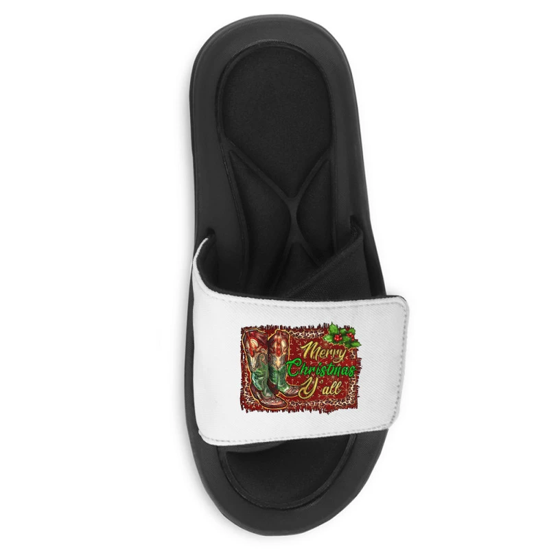 Merry Christmas Y'all Boots Slide Sandal 3 Merry Christmas Y'all Boots Slide Sandal - Image 3