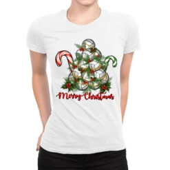 Merry Christmas Volleyball Ladies Fitted T-Shirt