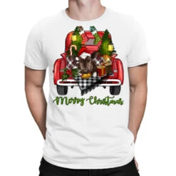 Merry Christmas Farm Truck With Baby Cow T-Shirt