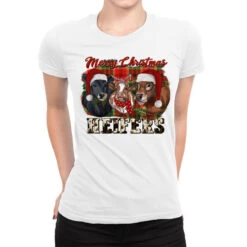 Merry Christmas Heifers Ladies Fitted T-Shirt