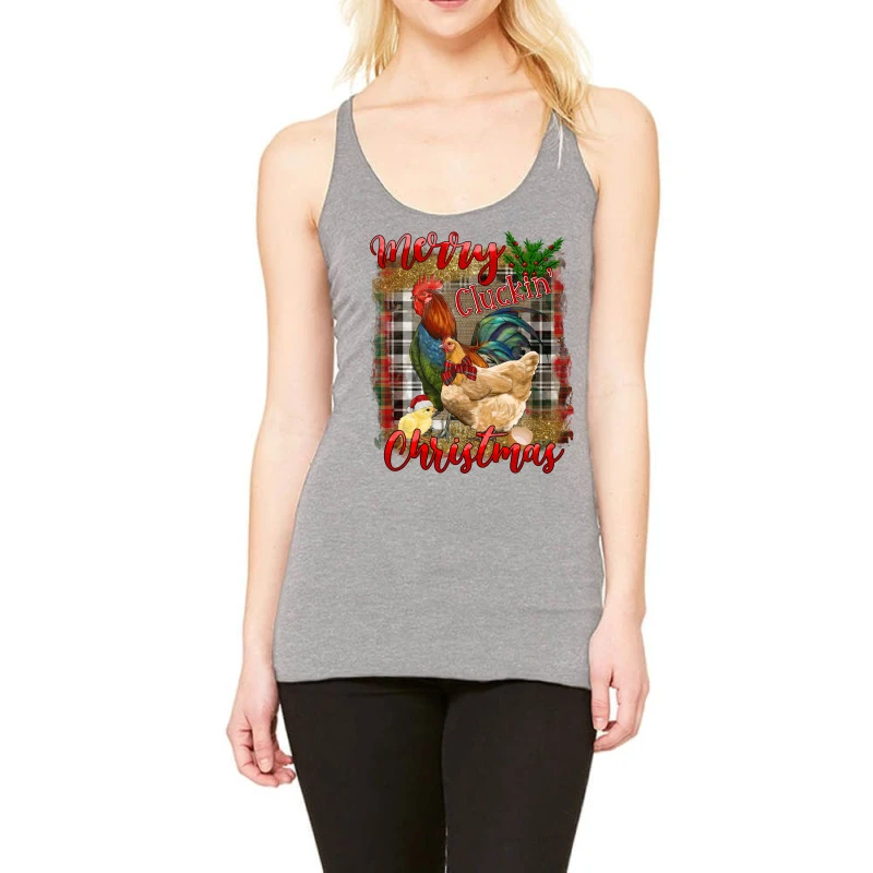 Merry Cluckin' Christmas Racerback Tank 1 Merry Cluckin' Christmas Racerback Tank
