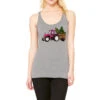 Pink Christmas Farm Tractor Racerback Tank