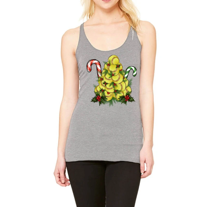 Lightning Softball Christmas Tree Racerback Tank