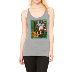 Western Christmas Cow Racerback Tank