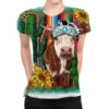 Western Christmas Cow All Over Women's T-shirt