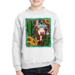 Western Christmas Cow Youth Sweatshirt