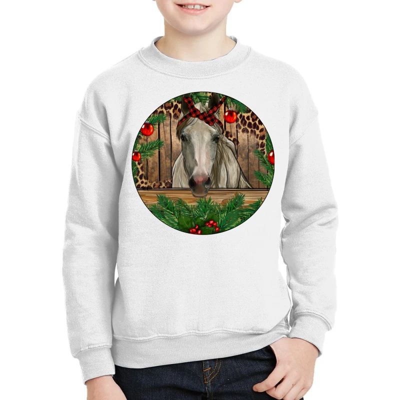 Christmas Horse Youth Sweatshirt 1 Christmas Horse Youth Sweatshirt