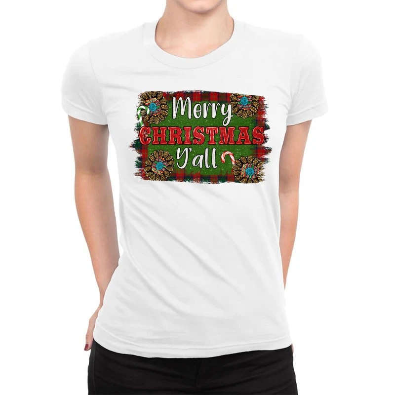 Merry Christmas Y'all Ladies Fitted T-Shirt 1 Merry Christmas Y'all Ladies Fitted T-Shirt