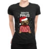 Santa Paws Merry Christmas Ladies Fitted T-Shirt