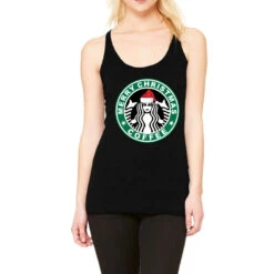 Christmas With Coffee Racerback Tank
