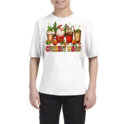 Christmas Santa Coffee Cups Current Mood Youth Tee