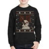 Ugly Christmas French Bulldog Puppy With Reindeer Youth Sweatshirt