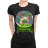 Snow Globe Believe Elf Xmas Funny Christmas Elf Gi Ladies Fitted T-Shirt