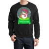 Snow Globe Funny Xmas Snowman Snowflakes Christmas Crewneck Sweatshirt