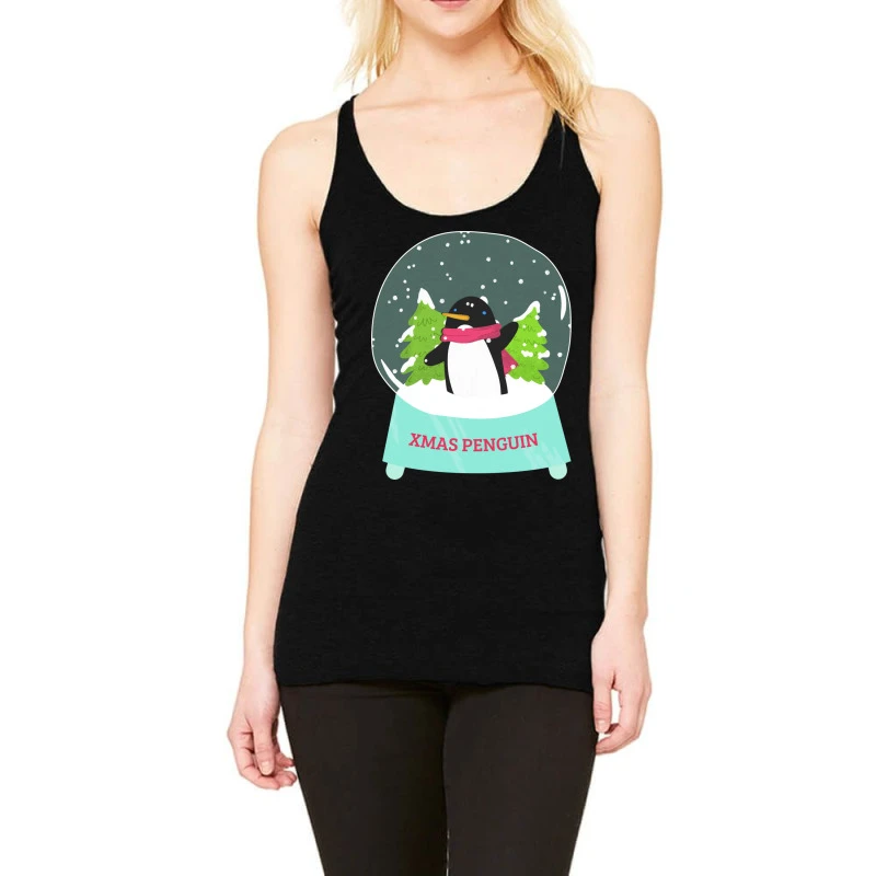 Snow Globe Penguin Christmas Tree Believe Xmas Gif Racerback Tank 1 Snow Globe Penguin Christmas Tree Believe Xmas Gif Racerback Tank