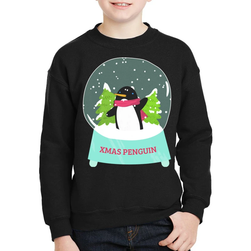 Snow Globe Penguin Christmas Tree Believe Xmas Gif Youth Sweatshirt 1 Snow Globe Penguin Christmas Tree Believe Xmas Gif Youth Sweatshirt