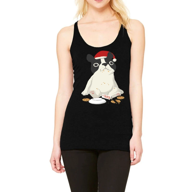 Santa English Bulldog Cookie Christmas Dog Lov Racerback Tank 1 Santa English Bulldog Cookie Christmas Dog Lov Racerback Tank