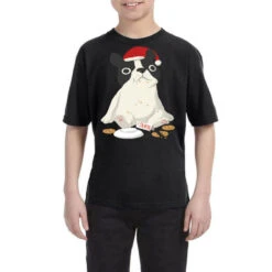 Santa English Bulldog Cookie Christmas Dog Lov Youth Tee