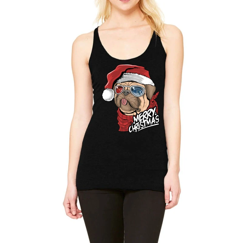 Santa Pug Christmas Merry Pugmas Dog Lover Xma Racerback Tank 1 Santa Pug Christmas Merry Pugmas Dog Lover Xma Racerback Tank