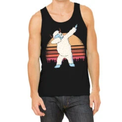 Retro Vintage Dabbing Yeti Snowman Funny Christmas Tank Top