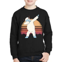 Retro Vintage Dabbing Yeti Snowman Funny Christmas Youth Sweatshirt